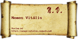 Nemes Vitális névjegykártya